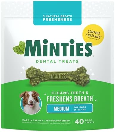 Mint dental chews for medium dogs, 40 count